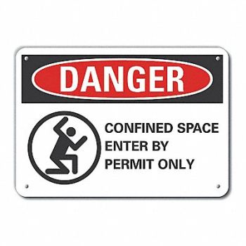 LYLE Rflctv Confined Space DangerSign 10x14in, 62UG49
