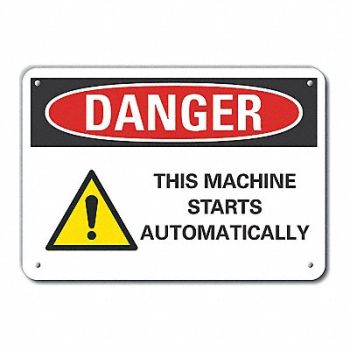 LYLE Rflctv Mach Operation DangerSign 10x14in, 62UG61