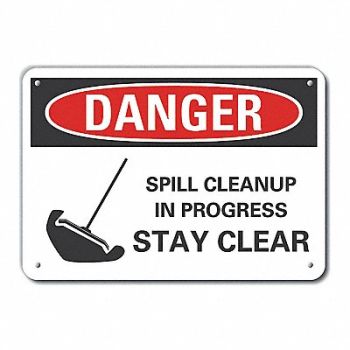 LYLE Rflct Spill Control Danger Sign 10x14in, 62UH10