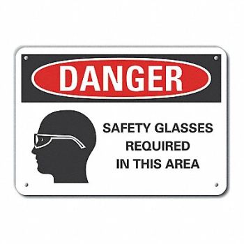 LYLE Alum Eye Danger Sign 10x14in Alum, 62UH28