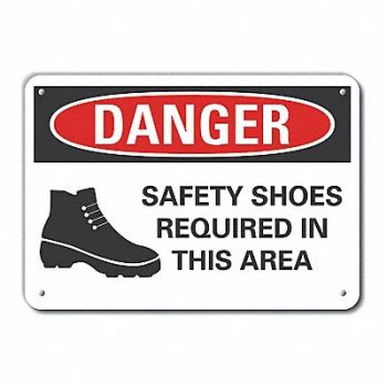 LYLE Rflct Foot Danger Sign 10x14in Alum, 62UH58