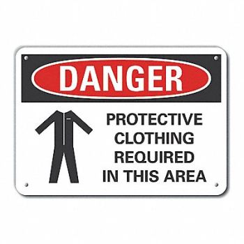 LYLE Rflct PPE Danger Sign 10x14in Aluminum, 62UH70