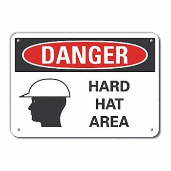 LYLE Rflctv Hard Hat Danger Sign 10x14in Alum, 62UH82