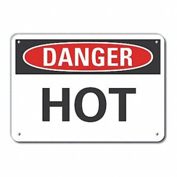 LYLE Rflct Hot Surface Danger Sign 10x14in, 62UJ55