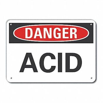 LYLE Alum Acid Danger Sign 7x10in Alum, 62UJ60