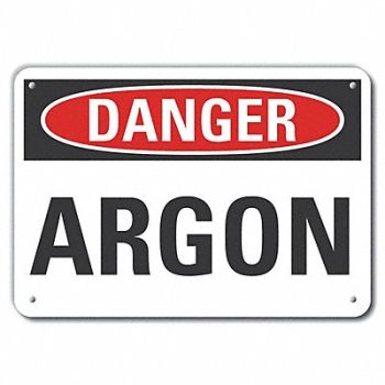 LYLE Alum Argon Danger Sign 7x10in Alum, 62UJ96
