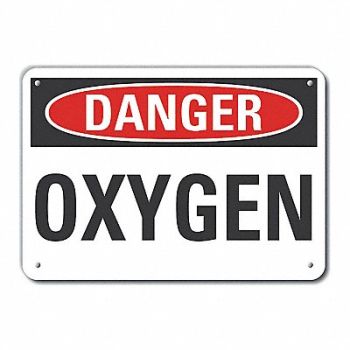 LYLE Alum Oxygen Danger Sign 7x10in Alum, 62UK21
