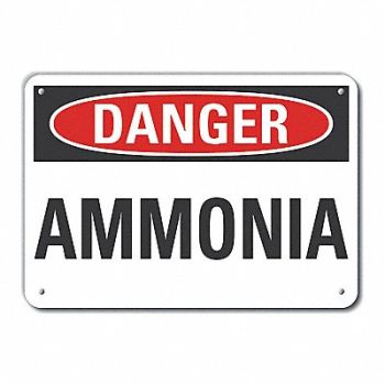 LYLE Alum Ammonia Danger Sign 7x10in Alum, 62UK33