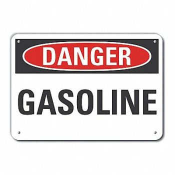 LYLE Rflct Gasoline Danger Sign 10x14in Alum, 63JR06
