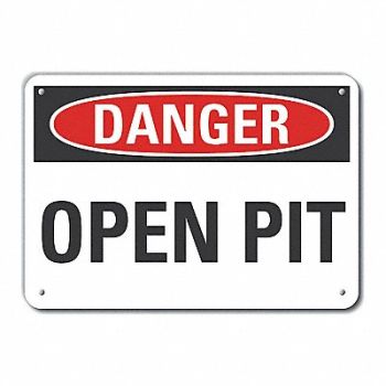 LYLE Danger Sign 7 in x 10 in Aluminum, 63JR23