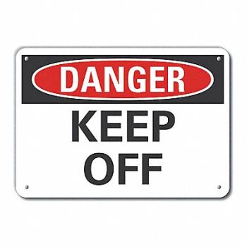 LYLE Danger Sign 7 in x 10 in Aluminum, 63JR83