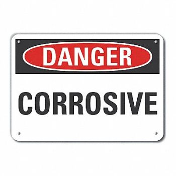 LYLE Rflct Corrosive Mtrl Danger Sign 10x14in, 63JT51