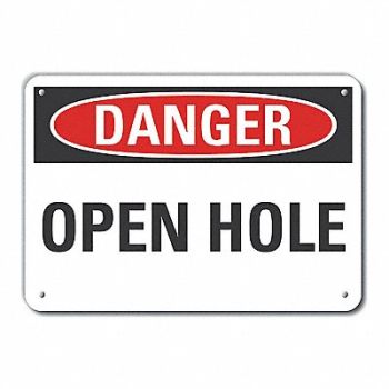 LYLE Rflctv Open Hole Dangr Sign 10x14in Alum, 63JT99