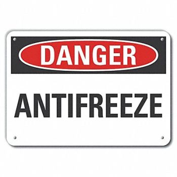 LYLE Rflct Antifreeze Danger Sign 10x14in, 63JU12