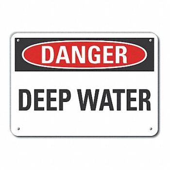 LYLE Rflctv Water Safety Danger Sign 10x14in, 63JU60