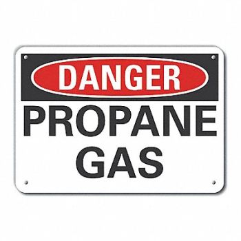 LYLE Propane Danger Sign 10inx14in Aluminum, 63JU66