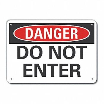 LYLE Rflct Exit Entrance Danger Sign 10x14in, 63JV69