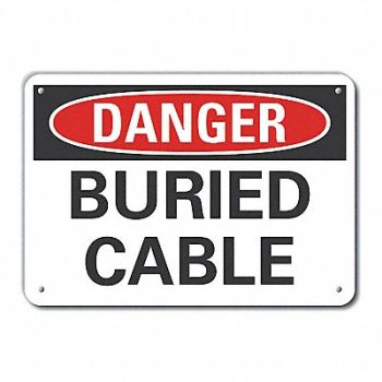 LYLE Alum Buried Cable Danger Sign 7x10in, 63JW11