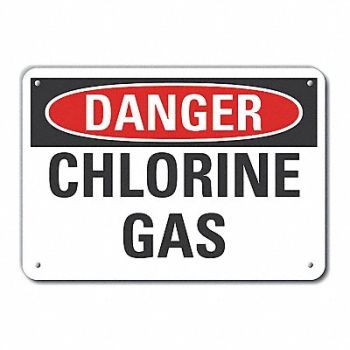 LYLE Rflct Chlorine Danger Sign 7x10in Alum, 63JW29