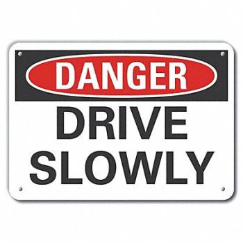 LYLE Alum Traffic Safety Danger Sign 10x14in, 63JW36