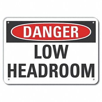 LYLE Rflctv Low Clearance Danger Sign 10x14in, 63JW54