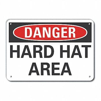 LYLE Rflctv Hard Hat Danger Sign 10x14in Alum, 63JW90