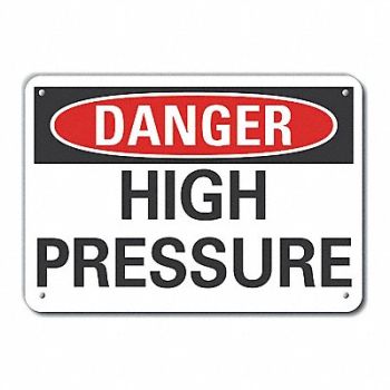 LYLE Rflct High Pressure Danger Sign 10x14in, 63JX15