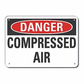 LYLE Rflct Compressed Air Danger Sign 10x14in, 63JX63