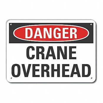 LYLE K3079 Rflctv Crane Hoists Danger Sign 10x14in, 63JX75