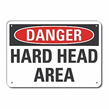 LYLE Rflctv Hard Hat Danger Sign 10x14in Alum, 63JY12