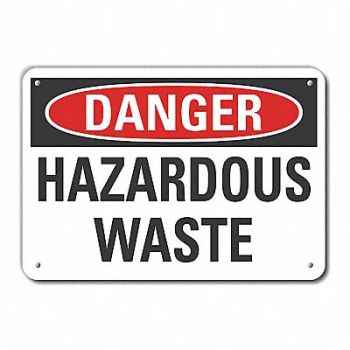 LYLE Rflctv Hzrdous Waste Danger Sign 10x14in, 63JY60