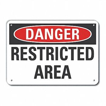 LYLE Rflct Restricted Area Dangr Sign 10x14in, 63JZ09