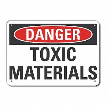 LYLE Rflct Toxic Mtrl Danger Sign 10x14in, 63JZ33