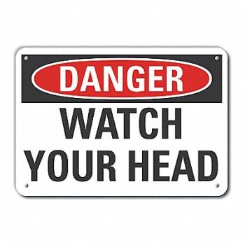LYLE Danger Sign 7 in x 10 in Aluminum, 63JZ44