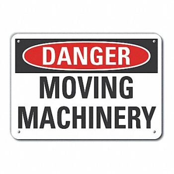 LYLE Rflctv Moving Mach Danger Sign 10x14in, 63JZ93