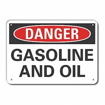LYLE Rflct Gasoline Danger Sign 10x14in Alum, 63KA18