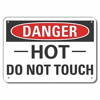 LYLE Rflctv Hot Surface Danger Sign 10x14in, 63KA42
