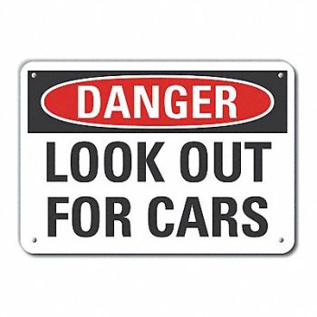 LYLE Alum Traffic Safety Danger Sign 7x10in, 63KC20
