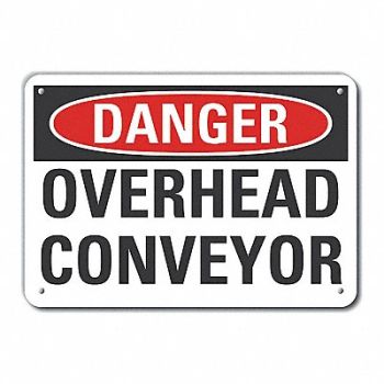 LYLE Rflct Conveyor Safty Danger Sign 10x14in, 63KC39