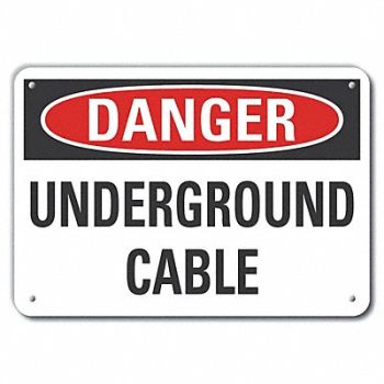 LYLE Alum Underground Cable DangerSign 7x10in, 63KC44