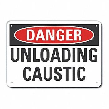LYLE Rflct Caustic Danger Sign 10x14in Alum, 63KC63