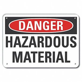 LYLE Rflct Hzrdous Mtrl Danger Sign 10x14in, 63KC99