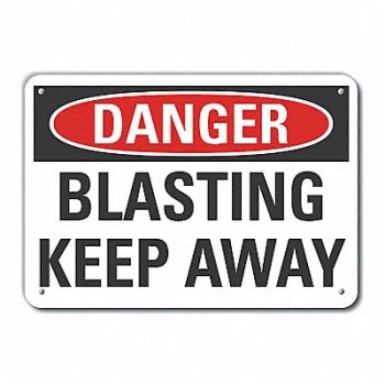 LYLE Rflct Blasting Area Danger Sign 10x14in, 63KD12