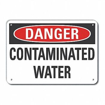 LYLE Rflct Potable Water Danger Sign 10x14in, 63KD24
