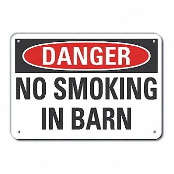 LYLE Rflct No Smoking Dangr Sign 10x14in Alum, 63KE21