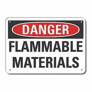 LYLE Rflctv Flam Mtrl Danger Sign 10x14in Alu, 63KE33