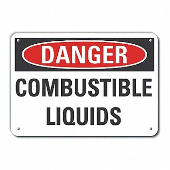 LYLE Rflct Combust Liquid Danger Sign 7x10in, 63KE80