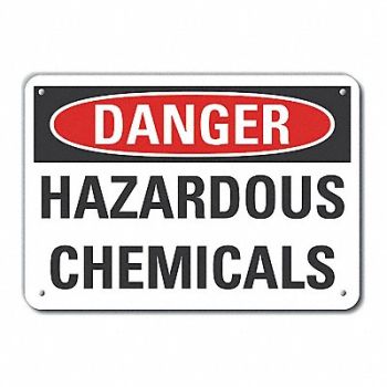 LYLE Rflct Hzrdous Chem Danger Sign 10x14in, 63KF30