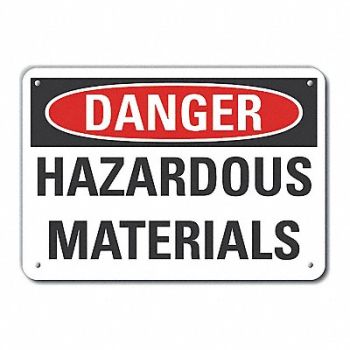 LYLE Rflct Hzrdous Mtrl Danger Sign 10x14in, 63KF42