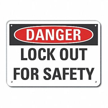 LYLE Alum Lockout Tagout Danger Sign 7x10in, 63KF59